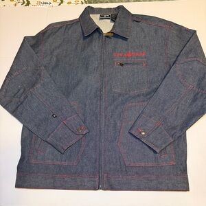 Rocawear Blue Denim Jacket with Red Stitching